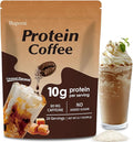 Protein Coffee Powder - Caramel Protein Iced Coffee 0g Sugar Keto Friendly 80 mg Caffeine Per Serving - 20 Servings