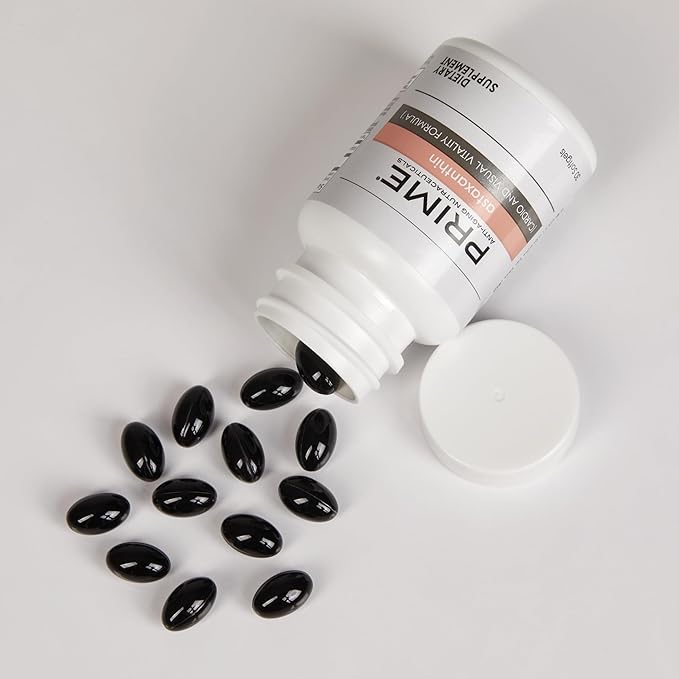 PRIME Astaxanthin Cardio and Visual Vitality Formula Anti-Aging Nutraceuticals Promotes Optimal Cardiovascular Health &amp Function Combats Free Radicals Market America (30 Soft Gels)