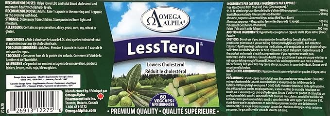 Omega Alpha Less Terol 60 Capsules