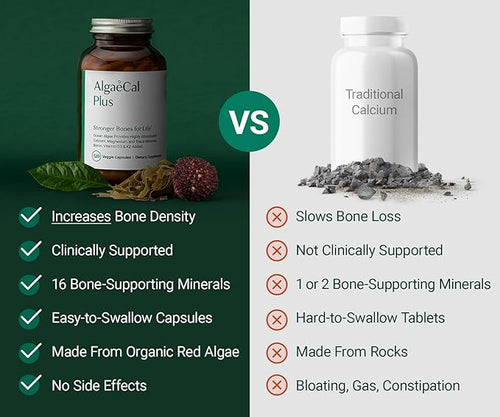 ALGAECAL Plus Bundle - Free 4-in-1 Vitamin D3 Complete &amp Red Algae Calcium with 16 Bone-Supporting Nutrients Clinically Supported to Increase Bone Density &amp Boost Immune System
