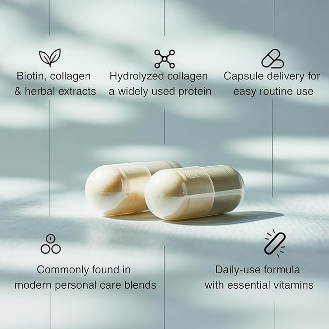 RE:ROOT Hair Growth Supplement – 12000 mcg Biotin with Collagen Keratin MSM &amp Bamboo – Hair Skin &amp Nails Support – 60 Vegan Capsules