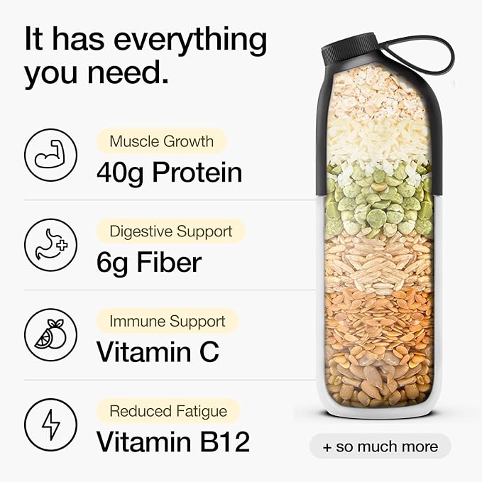 Huel Black Edition Bundle | Chocolate 40g Vegan Protein Powder + Shaker Bottle | Nutritionally Complete Meal | 27 Vitamins and Minerals Gluten Free | Lockable Lid to Avoid Spills | BPA Free