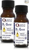 QNL D3 Gold - Vitamin D Liquid Drops - Bone Strength Supplement - Offers Cardiovascular &amp Immune Support - Premium Health &amp Wellness Product - 0.43 fl oz (2 Pack)