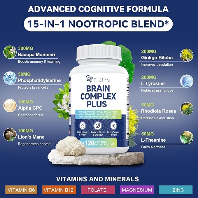 Mens Multivitamins Gummies &amp Brain Supplements for Memory &amp Focus Bundle