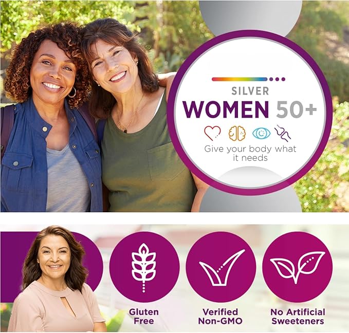Silver Women 50+ Multivitamin Tablets 200 Count – Daily Dietary Supplement for Women 50 Plus (Pack of 1)