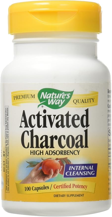 Nature's Way Activated Charcoal 560 mg Charcoal per serving 100 Capsules