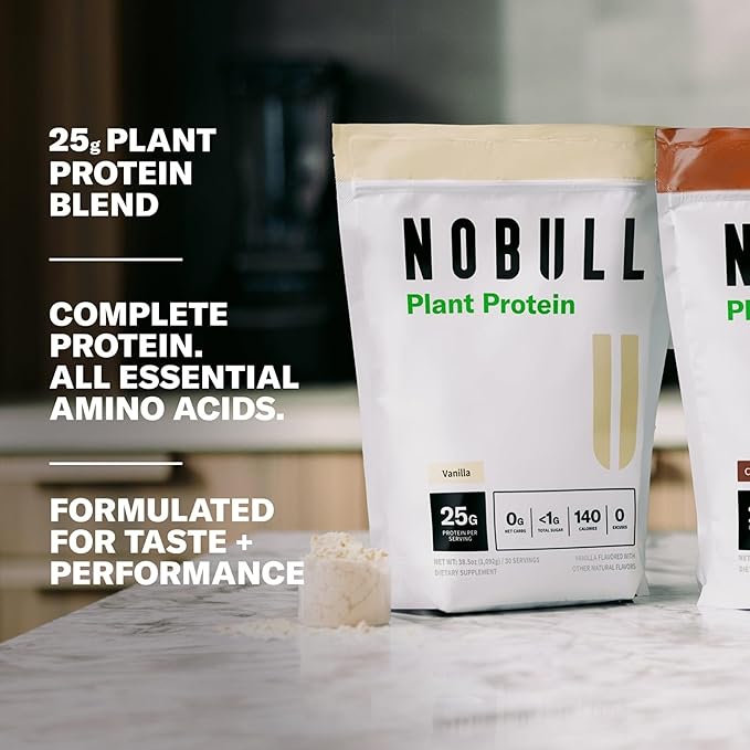 NOBULL Plant-Based Protein | Clean Plant Protein Powder for Muscle Growth Recovery &amp Performance Nutrition Chocolate 30 Servings