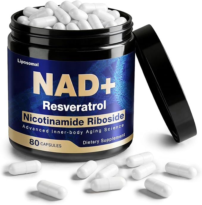 NAD Supplement - NAD Nicotinamide Riboside Resveratrol 900mg Liposomal NAD Supplements for Women and Men Supports Cellular Energy Anti-Aging Brain &amp Muscle