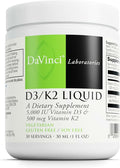 DAVINCI Labs D3/K2 Liquid - Liquid Vitamin D &amp Vitamin K Supplement for Bone Health Heart Support &amp Calcium Absorption* - 30mL (30 Servings)