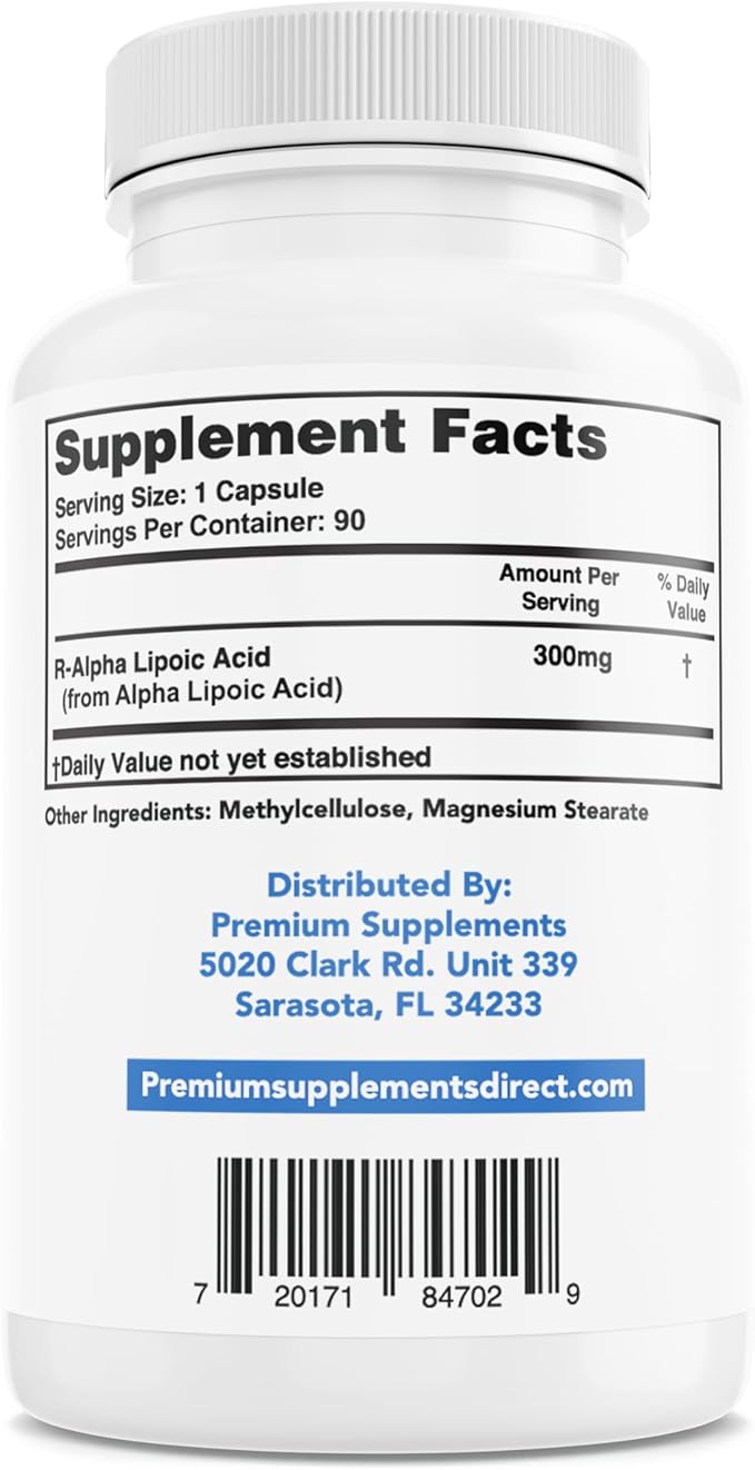R-Alpha Lipoic Acid 300MG of Pure R-LIPOIC Acid 90 Count. ((((MAX Strength))))