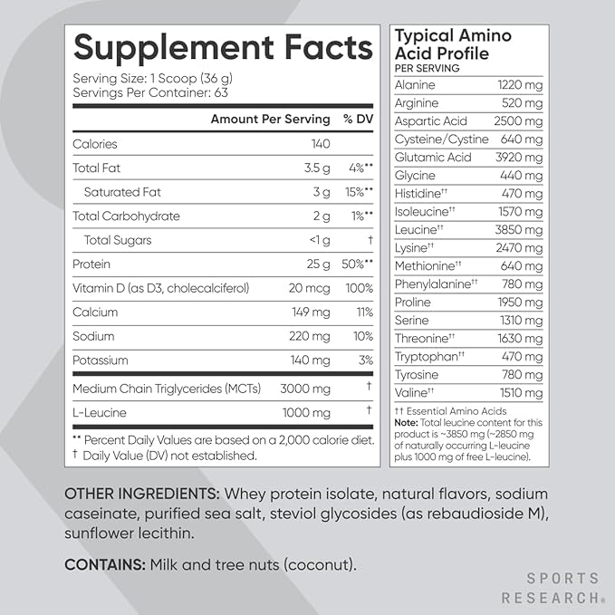 Sports Research Creamy Vanilla Whey Protein (63 Servings) Variety Hydrate Electrolytes with Vitamins &amp Minerals (16 Packets) and Creatine Monohydrate (100 Servings)