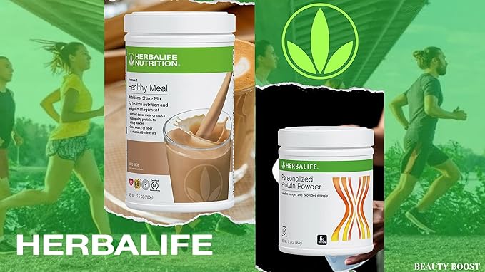 HERBALIFE (Duo) Formula 1 Healthy Meal Nutritional Shake Mix (Cafe Latte) with Personalized Protein Powder