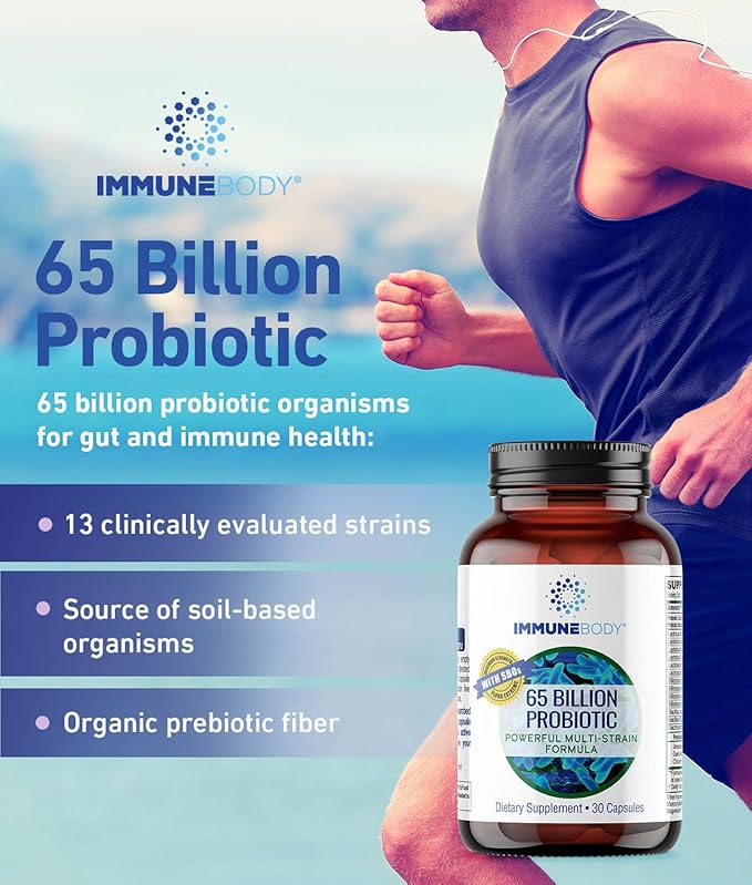 Ultimate Digestive Health Probiotic - 65 Billion CFU 13 Probiotic Strains SBOs Prebiotic | Immune Support | Men &amp Women | Digestive Health Probiotics | Gut Health - 30 Capsules