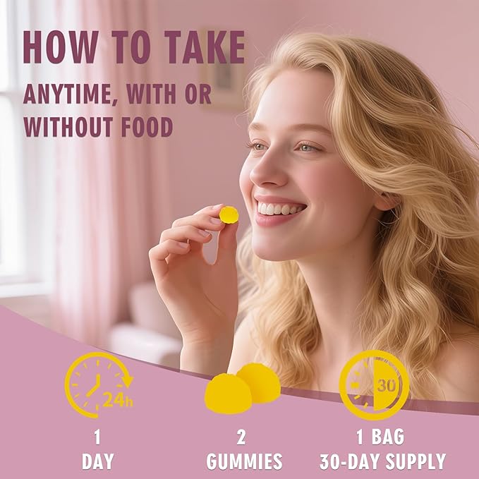 Her Juicy Feminine Probiotics Gummies for Women | Tropical Pineapple Flavor | Supports pH Balance Gut &amp Immune Health | with Slippery Elm Prebiotics &amp Lactobacillus Blend | 60 Gummies (1)
