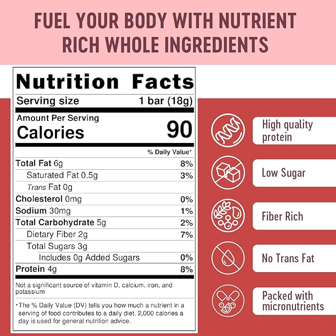 Mammoth Bar Goji Berry Trail Mix Mini Bar - Mini Organic Snack Bar Packed with 4g Protein. Made with Goji Berries Almonds Pistachios Sunflower Seeds &amp Egg White Protein. Paleo • Gluten Free • R
