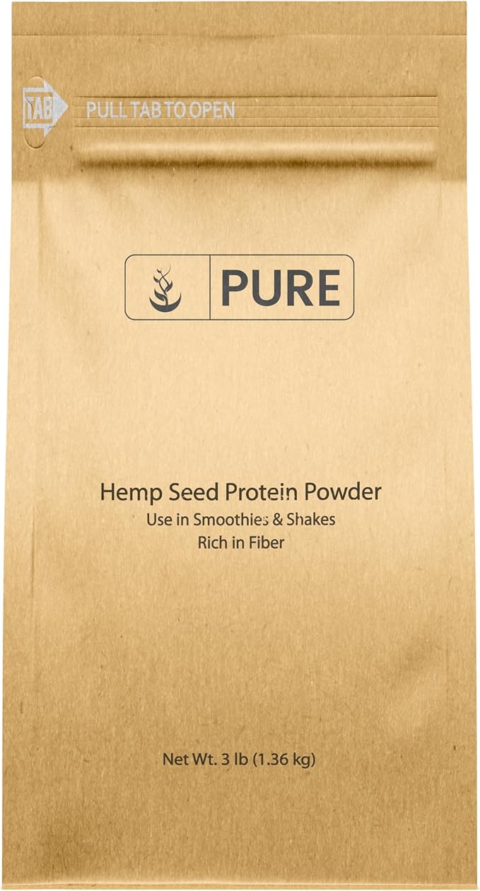 Pure Original Ingredients Hemp Seed Protein Powder (3 lb) Smoothies &amp Shakes Nutty Flavor Smooth Texture