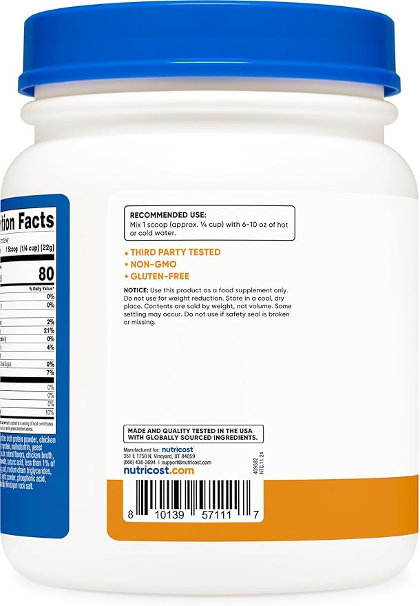 Nutricost Chicken Bone Broth Protein (Chicken Flavored 20 Servings)