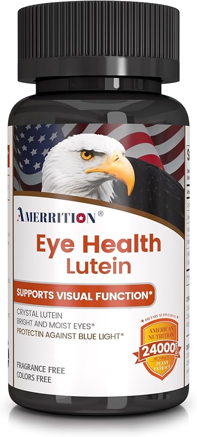 Advanced Lutein Eye Health Supplement - Enhanced with Zeaxanthin Supports Vision &amp Eye Health - Non-GMO &amp Gluten Free - Natural Eye Vitamin Tablets - 60ct