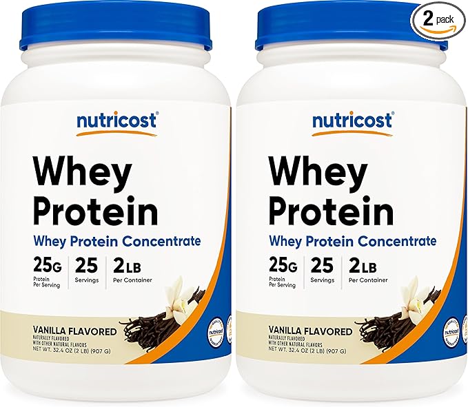 Nutricost Whey Protein Concentrate (Vanilla) 2LBS (Pack of 2)