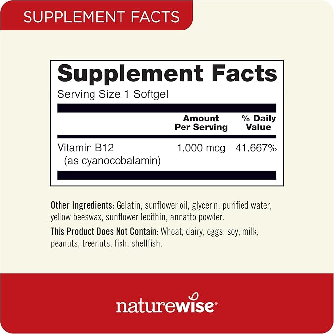 NatureWise Vitamin B12 1000 mcg 150 Softgels &amp Vitamin D3 5000iu 360 Mini Softgels for Energy Mental Clarity Bone &amp Muscle Support