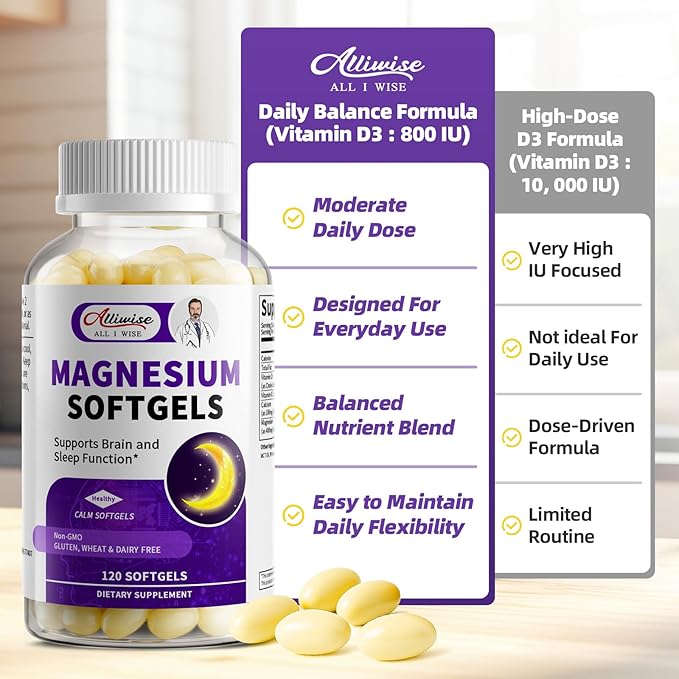 Magnesium Glycinate 400mg Softgels Small Easy to Swallow High Absorption Magnesium Supplement with Vitamin D3 &amp K2 for Sleep Relax Calm Muscle Bone* Health 120 Gelcaps