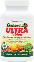 NaturesPlus Ultra Source of Life Multivitamin - 90 Tablets - Supports Immune Health Energy &amp Overall Well-Being - with Lutein &amp Vitamin D3 - Vegetarian &amp Gluten Free - 30 Servings