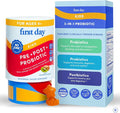 FIRST DAY Kids 3-in-1 Probiotic Gummies – Prebiotic + Probiotic + Postbiotic Supplement – Supports Digestive &amp Oral Health Immune Function &amp Energy Levels – 30-Day Supply