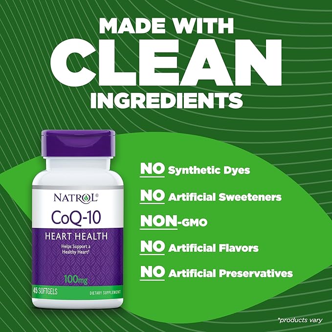 Natrol CoQ-10 Softgels Heart Health Dietary Supplement 100 mg 45 Count