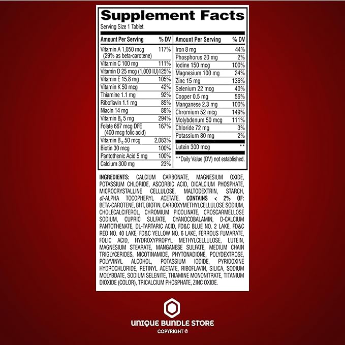 Unique Bundle Store Multivitamin for Women 50 Plus – 100 Tablets One Daily Women’s Multivitamin with Essential Vitamins and Minerals Adult Vitamins for Women Over 50 (Pack of 2)