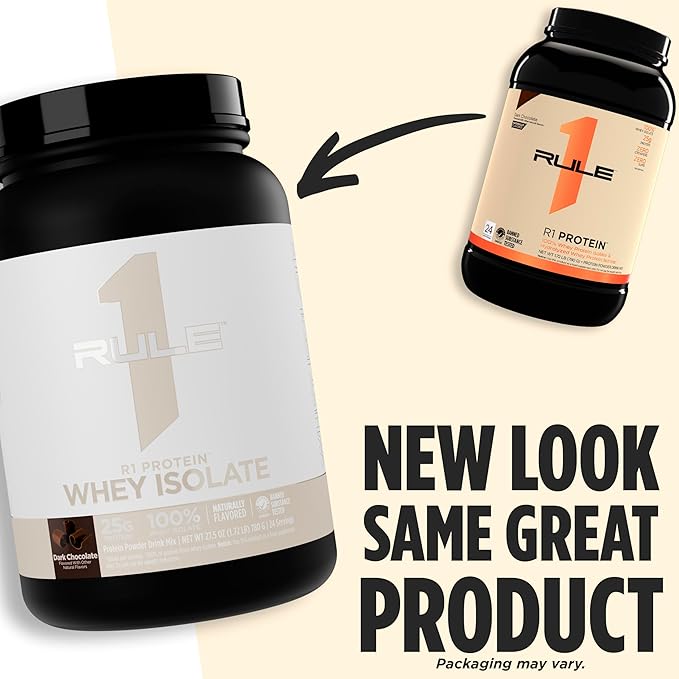 Rule 1 Naturally Flavored R1 Protein Whey Isolate - Clean Formula with 25g Protein &amp 6g BCAA Exclusively Isolated &amp Hydrolyzed Sources for Workout Recovery (1.7 Pounds* Pure Vanilla)