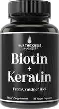 Clinically Proven Keratin + Biotin Hair Growth Supplement. with Cynatine HNS Keratin Clinically Studied for Thicker Healthier Hair. for Women and Men. Enhanced with Biotin 10000mcg for Max Results
