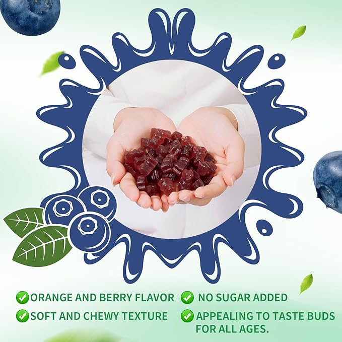Calcium Magnesium Zinc Gummies with Vitamin D3 &amp K2 - High Potency Enhanced Absorption -120 Blueberry Gummies Flavored