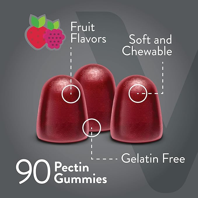 Viteey Prebiotic Fiber Gummies for Adults 7g - Gut Health &amp Digestive Soluble Fiber Supplement Gummies - Zero Sugar Added Vegan Gluten-Free - 90 Count