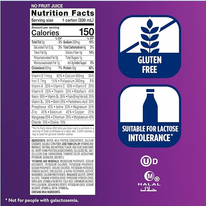 Ensure Max Protein Creamy Peach Nutrition Shake | 30g Protein 1g Sugar 4g Fiber Blend | 12 Pack