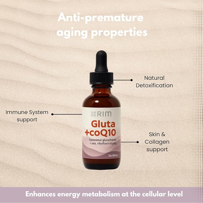 xrim Gluta+CoQ10 – Liposomal Glutathione with CoQ10 PQQ Alpha Lipoic Acid &amp Riboflavin | Antioxidant Support &amp Cellular Function – 30 Servings (2oz Liquid)