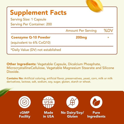 500mg SAM-e &amp Coenzyme Q10 200mg CoQ10 Supplement Bundle - Brain Mood Focus and Energy Support Bundle with CoQ10 and S-Adenosyl-L-Methionine Capsules (Over 6 Month Supply)