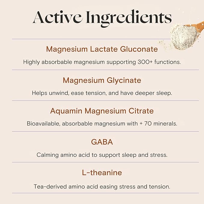 mellö Magnesium Supplement Superblend Powder - Magnesium Glycinate with L-Theanine GABA and 70 Trace Minerals - Supports Sleep Relaxation Balanced Energy - Unflavored 30 Servings