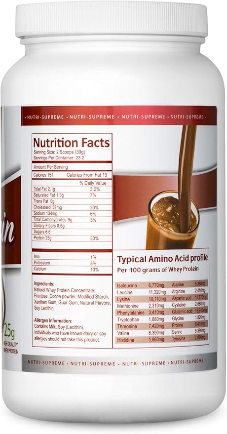 Whey Protein Powder Dairy Cholov Yisroel Creamy Chocolate -2Lbs.