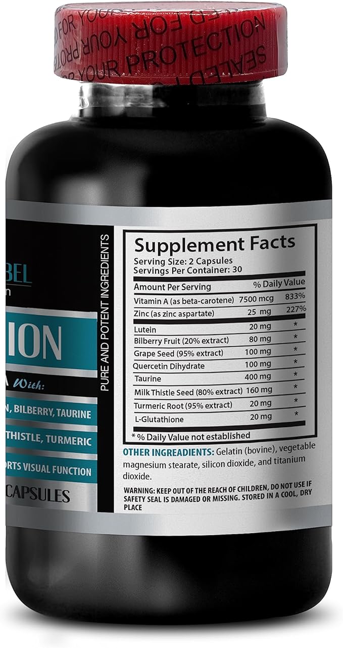 grape seed extract organic - ADVANCED VISION FORMULA - taurine amino acid Improves Vision Lutein And Zeaxanthin organic eye supplements for adults over 50 milk thistle organic - 3 Bottles 180Caps