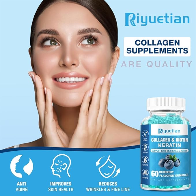 Biotin Gummies 15000mcg with Collagen for Adults Women &amp Men - Hair Skin &amp Nails Gummies with Biotin - Collagen for Woman - Vegan Non-GMO Hair Vitamins - 120 Count 2 Pack