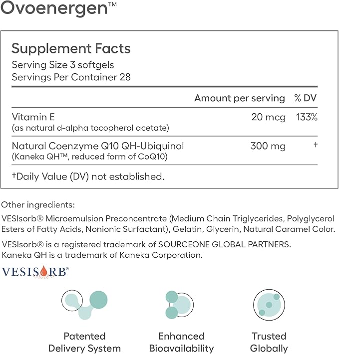 His &amp Hers Fertility Vitamins Bundle CoQ10 Ubiquinol 100mg for Men &amp Women to Support Sperm &amp Egg Health with Kaneka QH &amp VESIsorb® Absorption Technology 84 - 100mg Softgel Capsules -
