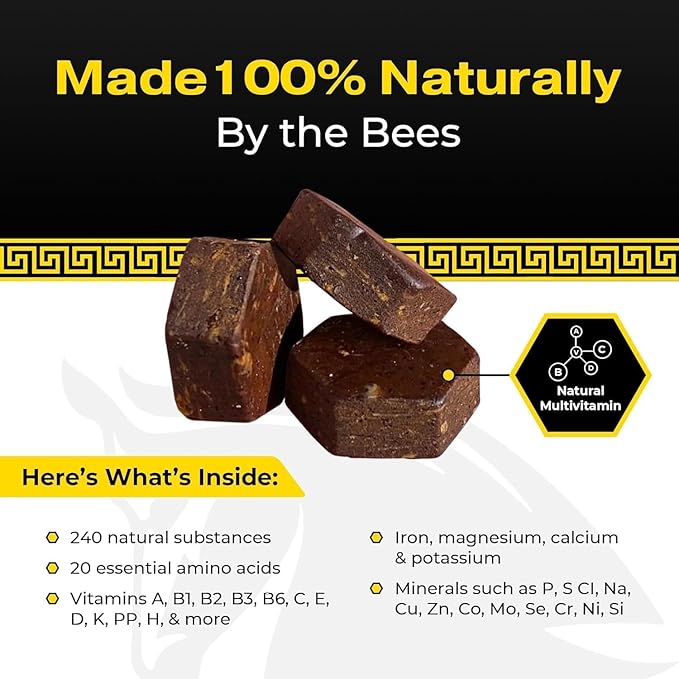 Spartan Bee Bread Chewables – Bee Bread Raw Organic Natural Multivitamin with Bee Pollen Propolis &amp Royal Jelly | Fermented for Energy Vitality Recovery &amp Immunity | Non-GMO Nothing Synthe