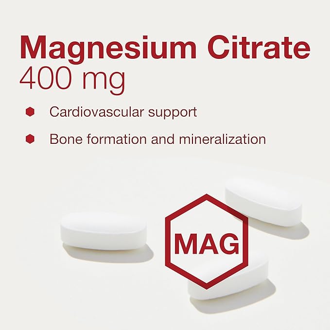PROTOCOL FOR LIFE BALANCE Magnesium Citrate 400mg - Support Heart Health &amp Bone Formation - Bioavailable Dietary Supplement - Vegan Kosher &amp Halal - 100 Tabs (Pack of 2)