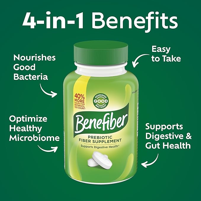 Benefiber Prebiotic Fiber Supplement Caplets84 Count (Pack of 2)