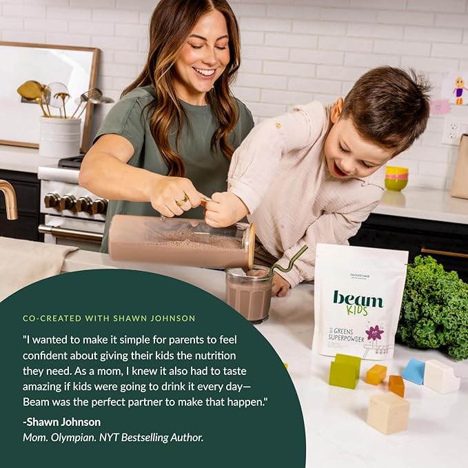 Beam Kids Multivitamin Powder – Kids Vitamins with Greens Probiotic &amp Prebiotic Immune Support for Children &amp Toddlers No Artificial Sweeteners For Picky Eaters 20 Servings Chocolate Chi
