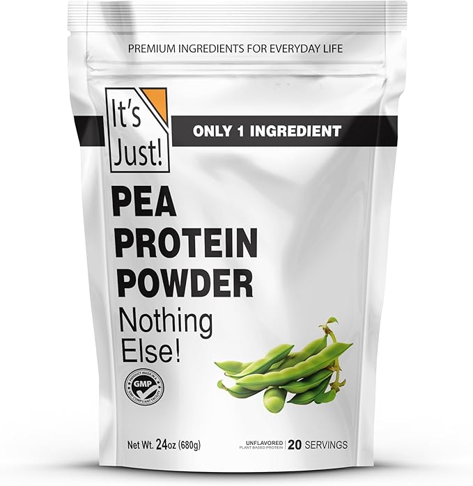 It's Just! Pea Protein Powder - Vegan Plant Based GLP-1 Friendly Non-GMO Unflavored - 1.5 lb