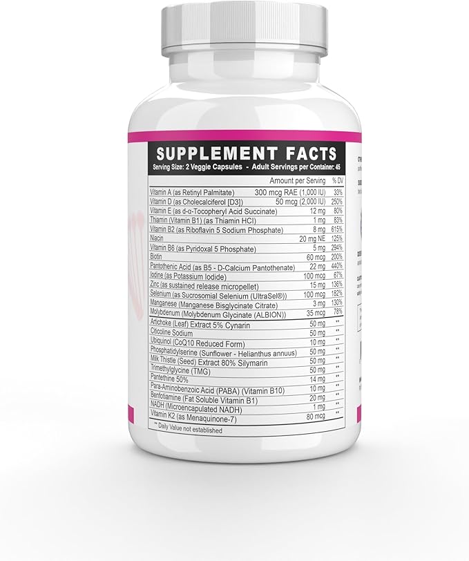 Methyl-Life® Non-Methylated Multivitamin | Essential Vitamins for Daily Energy Brain &amp Nervous System Support | Clean Label Vegan Capsules | 90 Count