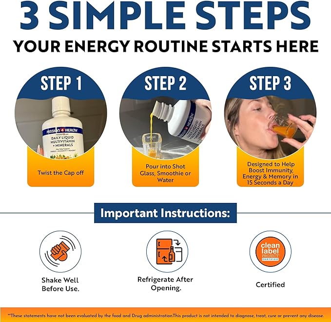 Mega Liquid Multivitamins Trace Minerals Amino Acids Turmeric for Adults Men Women Teens Kids Non-GMO No Soy No Dairy
