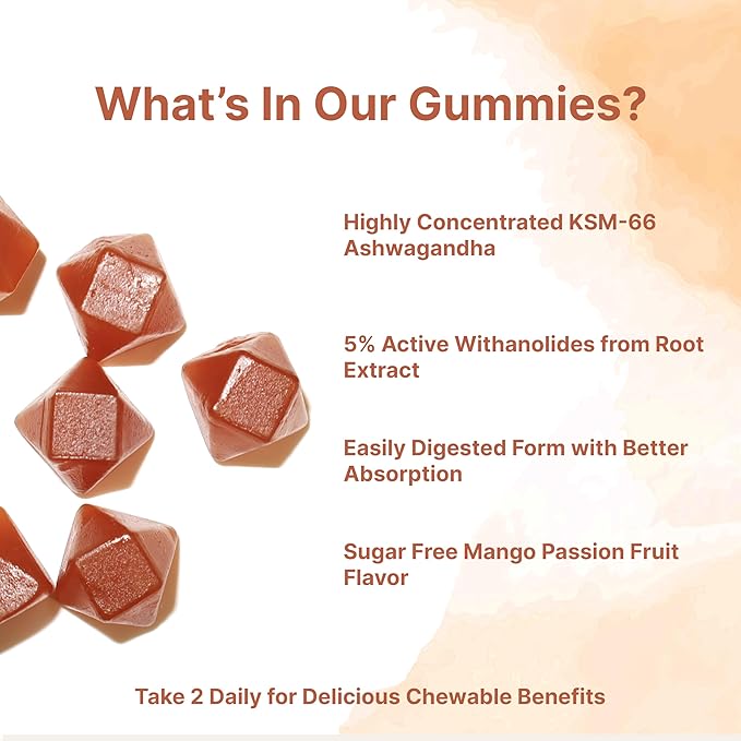 Micro Ingredients KSM-66 Ashwagandha Gummies &amp Vitamin D3 10000IU + K2 Softgel | Bundle | Sugar-Free Mango Passion Fruit | Highly Bioavailable Root Extract | D &amp K Sunshine Vitamins + Coconut