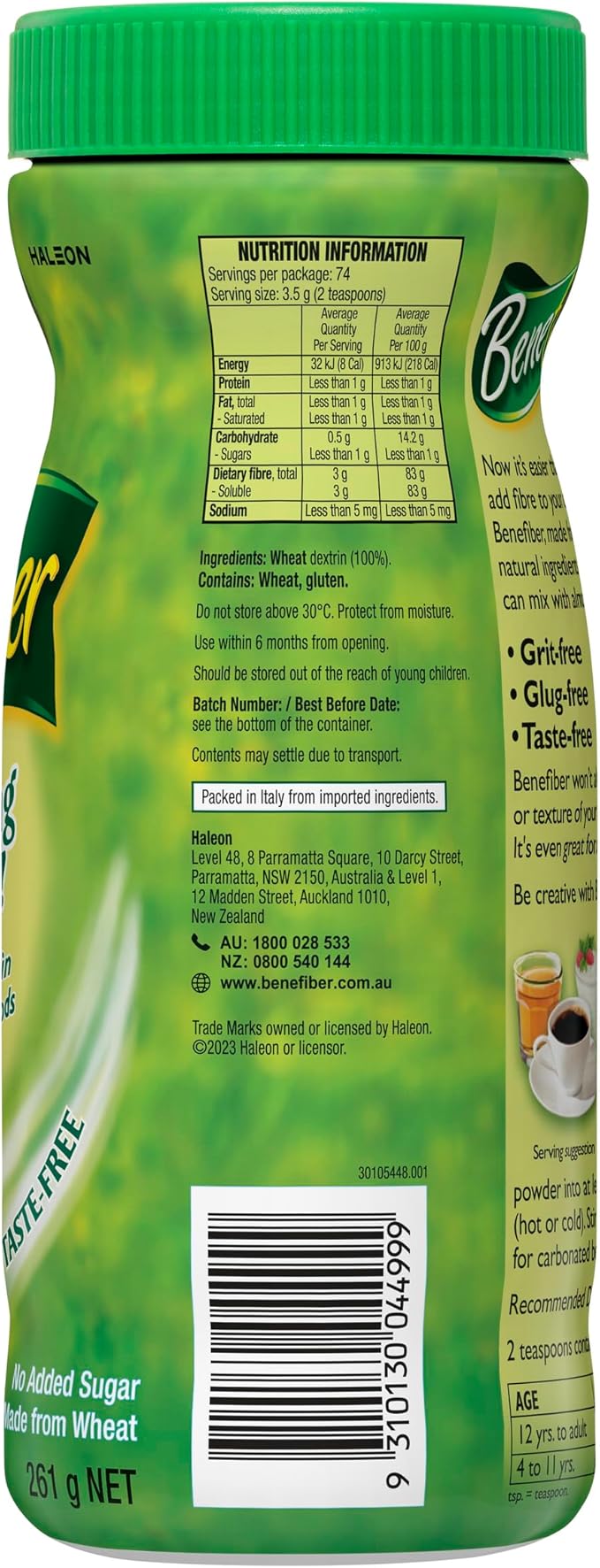 Benefiber Taste-Free Sugar-Free Fiber Supplement Powder for Digestive Health 74 Servings 261g